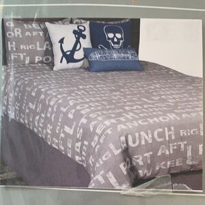 NWT RizKidz full size comforter set w/ shams gray